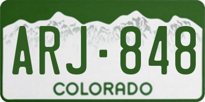 CO license plate ARJ848