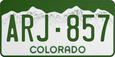 CO license plate ARJ857