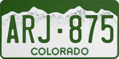 CO license plate ARJ875