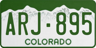 CO license plate ARJ895
