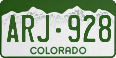 CO license plate ARJ928