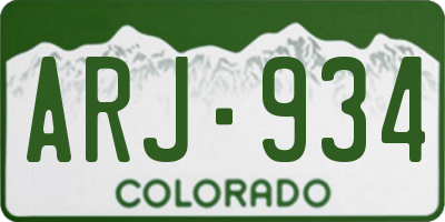 CO license plate ARJ934