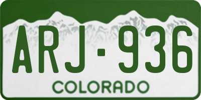 CO license plate ARJ936