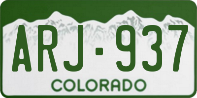 CO license plate ARJ937