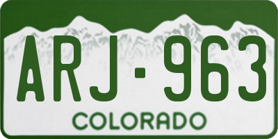 CO license plate ARJ963