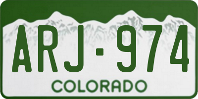 CO license plate ARJ974