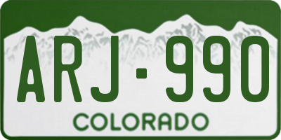CO license plate ARJ990