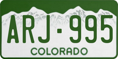 CO license plate ARJ995