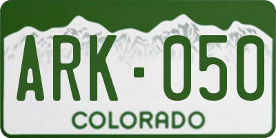 CO license plate ARK050