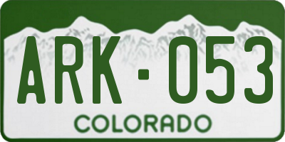 CO license plate ARK053