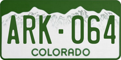 CO license plate ARK064
