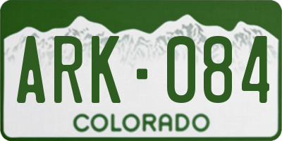 CO license plate ARK084