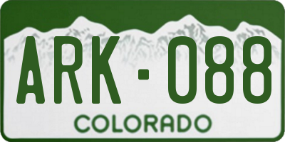 CO license plate ARK088