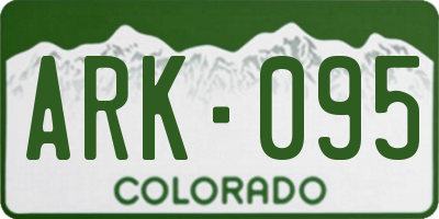 CO license plate ARK095