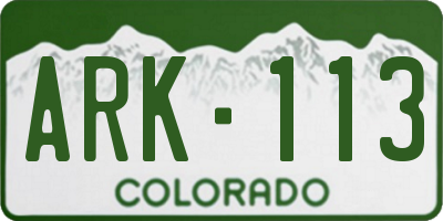 CO license plate ARK113