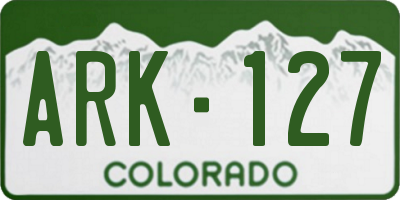 CO license plate ARK127