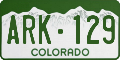 CO license plate ARK129