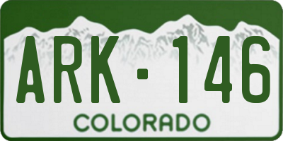 CO license plate ARK146