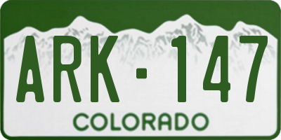 CO license plate ARK147