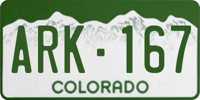 CO license plate ARK167