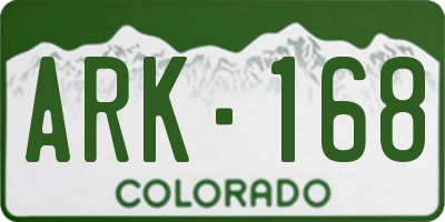 CO license plate ARK168