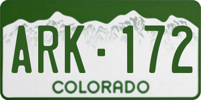 CO license plate ARK172