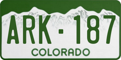 CO license plate ARK187