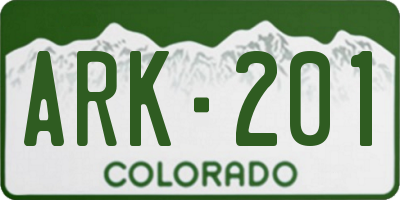 CO license plate ARK201
