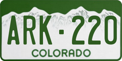 CO license plate ARK220