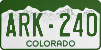 CO license plate ARK240
