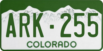 CO license plate ARK255