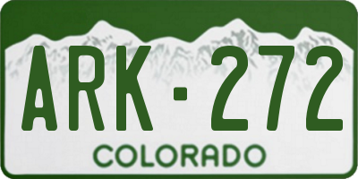 CO license plate ARK272