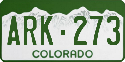 CO license plate ARK273