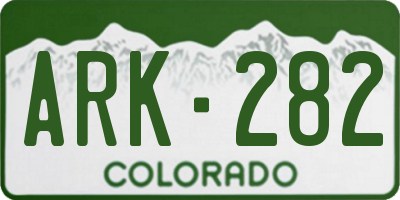 CO license plate ARK282