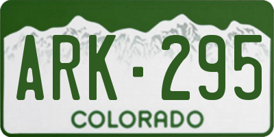 CO license plate ARK295