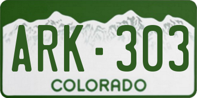 CO license plate ARK303