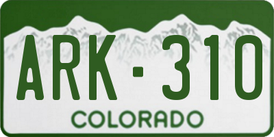 CO license plate ARK310