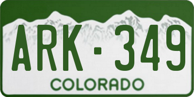 CO license plate ARK349