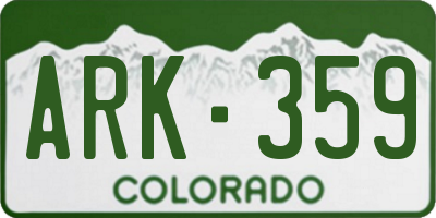 CO license plate ARK359