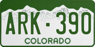 CO license plate ARK390