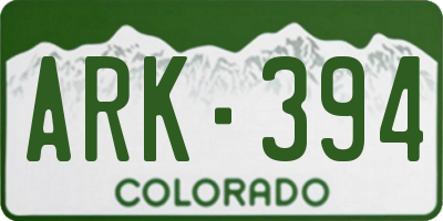CO license plate ARK394
