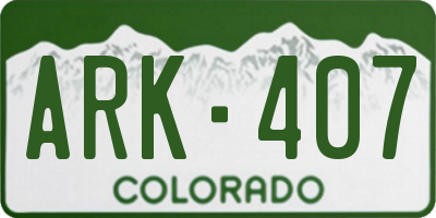 CO license plate ARK407