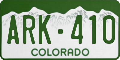 CO license plate ARK410