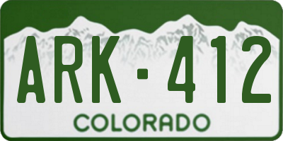 CO license plate ARK412
