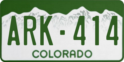 CO license plate ARK414