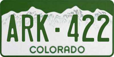CO license plate ARK422