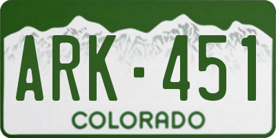 CO license plate ARK451