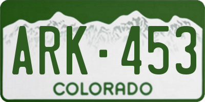 CO license plate ARK453