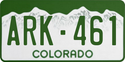 CO license plate ARK461