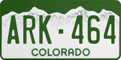 CO license plate ARK464